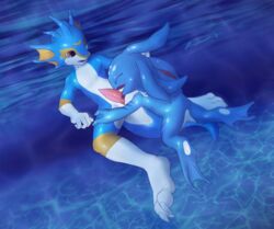 absurd_res anthro aquatic_dragon dragon duo erection fish fishy_fizz fizz_(lol) genitals hi_res league_of_legends licking male male/male marine nude open_mouth oral paws penile penis penis_lick riot_games sex smile tongue tongue_out underwater video_games water