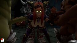 1girls 3boys 3d alexstrasza animated auril_(artist) boots breasts dark-skinned_male dark_skin dragon_girl dragon_horns female gif glowing_eyes golden_eyes green_skin handjob handjob_while_penetrated horn horns interspecies jewelry light-skinned_female light_skin long_eyebrows long_hair long_hair_female male male/female masturbation multiple_boys orc orc_(warcraft) orc_male red_hair sex thigh_boots world_of_warcraft