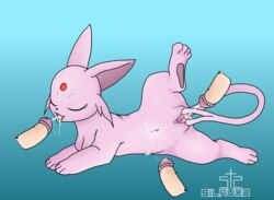 anthro breasts clitoris closed_eyes cum cum_in_mouth cum_in_pussy cum_on_body cumshot eeveelution espeon feline female furry open_mouth open_pussy penis pink_fur pokemon pokemon_(species) pussy silavos spread_legs spread_pussy submissive submissive_female tail text