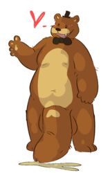 alpha_channel anthro balls big_balls big_penis blush bodily_fluids clothing digital_media_(artwork) five_nights_at_freddy's flaccid freddy_(fnaf) fur genital_fluids genitals hat headgear headwear huge_balls huge_cock hyper hyper_genitalia hyper_penis infurmary male male_only mammal nude penis simple_background smile solo toony transparent_background ursid video_games