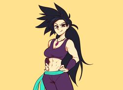 1girls big_breasts black_eyes black_hair breasts cleavage female_focus female_only long_hair looking_at_viewer muscular muscular_female nortuet original original_character simple_background smile solo