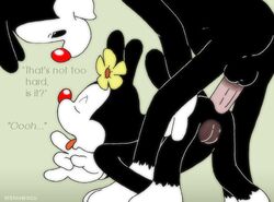 animaniacs black_fur color doggy_style dot_warner english_text female feral flower fur incest insertion male nude penis princess red_nose royalty sex stefanescu straight tagme text vulva white_fur yakko_warner