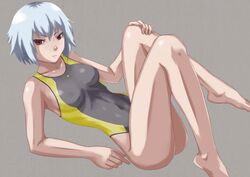 ben-tou competition_swimsuit erect_nipples one-piece_swimsuit silver_hair swimsuit yarizui_sen