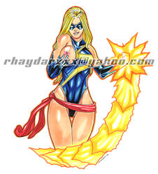 1girls carol_danvers female marvel ms._marvel_(carol_danvers) rhaydar solo straight_hair tagme