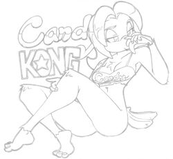 ass barefoot big-e6 biggysix bottomless candy_kong donkey_kong_(series) feet female furry kong monochrome nintendo oral solo toes