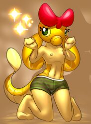 androgynous anthro blush caterpie caterpija elpatrixf insects male nintendo original_character pokemon shiny_caterpie shiny_pokemon trap underwear video_games