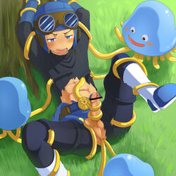 censored clothing deshi_(aartist) dragon_quest dragon_quest_ii healslime male male/ambiguous prince_of_lorasia slime slime_(dragon_quest) tagme tentacle torn_clothes