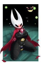 anthro big_breasts breast_play breasts cloak_only clothing diamond_grenadier disembodied_penis duo female floating_face genitals hi_res hollow_knight_(franchise) hornet_(hollow_knight) invisible male male/female non-euclidean_sex penetration penis portal_sex sex team_cherry thick_thighs thinking_with_portals titjob torn_clothing vaginal_penetration