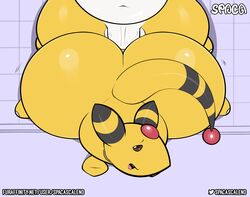 2boys ampharos anal anal_sex anthro ass big_ass big_butt dat_ass digital_media_(artwork) duo femboy feral genitals hi_res huge_ass huge_butt male male/male male_penetrated male_penetrating male_penetrating_male nintendo nude penetration pokémon_(species) pokemon pokemon_(species) sex simple_background spaca text tongue video_games