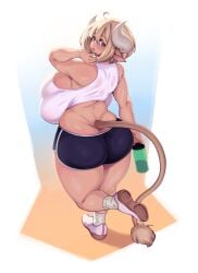 ass big_ass big_breasts breasts chubby chubby_female cow_girl cow_horns dmxwoops margarine_(deumosden)