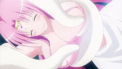 10s 2016 animated animated bondage bondage bound breasts eyebrows_visible_through_hair facing_viewer female huge_breasts official_animation official_art pink_hair screencap sephie_michaela_deviluke tentacle tentacle tentacle_sex to_love-ru to_love-ru_darkness_2nd