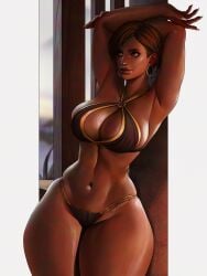 ass azuma_yasuo azumaarts big_ass big_breasts breasts dark_skin dark_skinned_female dead_or_alive lisa_hamilton thick_thighs wide_hips