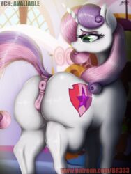 alternate_version_available animal_genitalia anus ass big_ass big_butt br333 censored equine equine_pussy female female_focus female_only friendship_is_magic green_eyes hasbro horse mare mare_pussy my_little_pony older pink_hair pony ponytail purple_hair pussy sweetie_belle_(mlp) tail unicorn