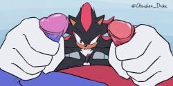 2:1 2d_animation animated anthro balls black_body black_fur black_nose blue_body blue_fur clothing double_handjob echidna erection eulipotyphlan fur genitals glans gloves group handjob handwear hedgehog hi_res knuckles_the_echidna loop male male/male mammal monotreme obsidianthedrake penile penis red_body red_eyes red_fur sega sex shadow_the_hedgehog short_playtime sonic_the_hedgehog sonic_the_hedgehog_(series) tan_body trio