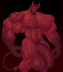 1boy abs areolae balls beard biceps black_sclera body_hair chest_hair clawed_hands cock demon demon_horns demon_tail facial_hair forearms gab_art hairy hairy_body hairy_legs hairy_male happy_trail horns huge_arms huge_balls huge_biceps huge_cock huge_muscles huge_pecs huge_triceps hyper hyper_muscles hyper_pecs large_cock large_muscles large_penis male_only massive_balls muscles muscular_arms muscular_male muscular_thighs nipple_piercing nipple_ring nipple_rings nipples pecs penis pointy_ears precum precum_drip pubic_hair red_skin sharp_fingernails tail tattoo tattooed_arm triceps uncut v_line wide_shoulders yellow_eyes