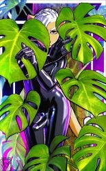 alexa_neon bondage bound catsuit_(disambiguation) dildo example full_body_suit genitals hi_res invalid_tag latex monster monstera null penis sex_toy strapon