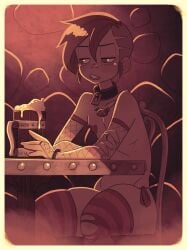 1boy 2d 2d_(artwork) alternate_version_available balls big_penis breasts collar comic comic_page covered_nipples earrings female femboy heart_pasties hi_res huge_breasts hung hung_bottom hung_femboy hung_trap jack_cayless looking_at_penis male navel panties pasties penis penis_in_panties penis_in_stocking penis_in_thighhigh penis_in_thighhighs penis_in_thong rapscallion revealing_clothes side-tie_panties thin thin_waist thong topless topless_male trap twink