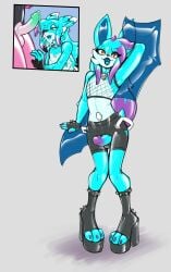 2025 5_fingers alternative_fashion animate_inanimate anklet anthro bat biped black_body blue_body blue_penis breasts circumcised clothed clothing colored_nails digital_media_(artwork) duo eeveelution erection female femboy fingers fishnet_clothing fishnet_topwear ftm_crossgender gender_transformation generation_2_pokemon genitals glans glistening glistening_body handle helixjack hi_res inflatable jewelry latex latex_body legband liquid_latex living_inflatable male mammal membrane_(anatomy) membranous_wings multicolored_penis nails nintendo nozzle open_mouth open_smile penis pink_body pokemon pokemon_(species) pool_toy purple_glans purple_nails purple_penis rule_63 sequence sharp_teeth simple_background smile solo_focus spiked_anklet spiked_legband spikes teeth topwear transformation umbreon wings