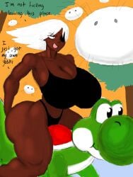 1girls ass big_ass big_breasts big_butt breasts curvaceous curvy curvy_body curvy_figure dark-skinned_female dark_skin eyepatch female_only fit fit_female huge_ass huge_boobs huge_breasts huge_butt mario_(series) nintendo solo solo_female solo_focus source_request super_mario_bros. tagme thick_thighs thighhighs thighs thong white_hair white_hair_female yoshi yoshi's_island