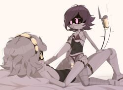 bra canon_couple female_domination fucking_pussy male/female monsterdude15 murder_drones n_(murder_drones) panties_aside robot_boy robot_girl touching_boobs uzi_(murder_drones) vaginal_sex