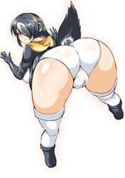 1girls animal_humanoid ass avian avian_humanoid bent_over big_ass big_butt bird_humanoid black_hair boots breasts bulge cameltoe clothed clothing emperor_penguin_(kemono_friends) female female_only footwear fully_clothed genitals gynomorph hair hair_over_eye headphones hi_res humanoid intersex kemono_friends large_ass legwear looking_at_viewer looking_back mammal one_eye_obstructed pale_skin penguin_humanoid plump_camel_toe plump_labia sangyou_haikibutsu_a simple_background smile solo thigh_highs trefoil underwear