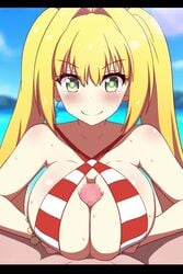 1boy 1girls animated big_breasts blonde_hair censored cum cum_on_breasts fate/grand_order fate_(series) female japanese_text large_penis long_hair male male/female mosaic_censoring nero_claudius_(fate) nero_claudius_(swimsuit_caster) nipples outdoors paizuri penis pov shorter_than_30_seconds small_but_busty sound sweat tagme twintails video video_game_character yuzutei