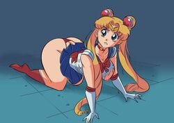 1girls all_fours areola ass ass_focus big_breasts bishoujo_senshi_sailor_moon blonde_hair blue_eyes boots breasts bubble_butt butt_crack choker clothed clothes clothing earrings elbow_gloves eyebrows eyelashes eyes female female_only funsexydragonball gloves hair large_breasts meme miniskirt nipples panties red_boots red_thong ripped_clothes sailor_moon sailor_moon_redraw_challenge simple_background skirt solo solo_female sweatdrop thick_thighs thighs thong torn_clothes upskirt usagi_tsukino white_gloves