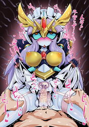 1boy 1girls areolae armor between_breasts blue_sclera blush breasts brown_eyes clitoris clothing cowgirl_position cum cum_in_pussy cum_in_uterus cum_inside duo ejaculation erect_nipples female female_on_top forehead_jewel garter garter_straps gradient gradient_background gundam hi_res horns humanoid hybrid impregnation interspecies japanese_text jewelry kneeling light_purple_hair lingerie machine male male_pov mecha navel nipples no_mouth on_top paipan pale_skin panties panties_aside penetration penis pink_background pleated_skirt pochincoff pov puffy_areolae purple_hair purple_pussy pussy pussy_juice robot robot_girl rolling_eyes sd_gundam sd_gundam_gaiden servant_knight_woundwort sex simple_background sitting sitting_on_person skirt skirt_lift skirt_pull spread_legs straddling straight tagme text trembling uncensored underwear uterus vaginal_penetration white_panties white_skin white_underwear womb x-ray yellow_breasts yellow_nipples zettai_ryouiki