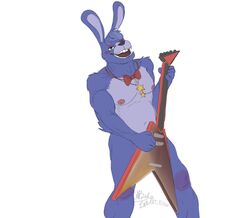 1boy 2020 anthro areola ass barazoku biceps bow_tie buckteeth chubby_male convenient_censorship five_nights_at_freddy's freddy_fazbear's_pizzeria_simulator fur green_eyes guitar hair half-closed_eyes hi_res inkart_flow lagomorph leporid long_ears looking_at_viewer male male_only mammal manly musical_instrument narrowed_eyes navel nipples nude open_mouth pecs plucked_string_instrument purple_body purple_fur purple_hair rabbit rockstar rockstar_bonnie short_hair simple_background slightly_chubby smile solo standing star string_instrument teeth triceps video_games white_background