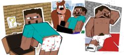 2020 2boys 2d ? anthro areola ass banjo-kazooie banjo_(banjo-kazooie) beard bed bedding bent_over black_nose blanket blush bodily_fluids brown_body brown_fur bulge censored clothed clothing countershading crossover digital_drawing_(artwork) digital_media_(artwork) drunk duo eyebrows facial_hair footwear fur furniture gay hair head_tuft human interspecies looking_aside looking_back looking_down male male/male male_only mammal minecraft muscular nipples open_mouth pubes raised_eyebrows rareware shirt small_ears socks square_penis steve_(minecraft) substance_intoxication super_smash_bros. surprise sweat teeth toony topless topwear torn_clothing torquewintress treasure_chest tuft underwear ursid video_games