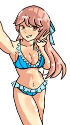 bikini medium_breasts peace_sign remi_(unordinary) tagme toastyp unordinary webtoon