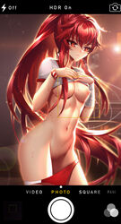 absurdres bangs been breasts buruma buruma_pull closed_mouth cowboy_shot elesis_(elsword) elsword eyebrows_visible_through_hair female floating_hair gym_storeroom gym_uniform hair_between_eyes highres indoors lens_flare lifted_by_self long_hair medium_breasts navel nipples pussy red_buruma red_eyes red_hair shiny shiny_hair shirt shirt_lift solo standing sweatdrop very_long_hair white_shirt