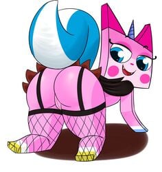 absurd_res all_fours anthro ass doggy_style domestic_cat felid feline felis female feral foxart950 from_behind_position hi_res lego mammal princess_unikitty sex solo the_lego_movie unikitty without_panties