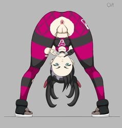 1girls anus black_hair female gym_uniform marnie_(pokemon) ow1 pokemon pokemon_ss solo tagme