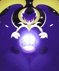 alphaandrenew anthro areola big_breasts breasts female genitals hi_res huge_breasts inverted_nipples legendary_pokémon lunala nintendo nipples nude pokémon_(species) pokemon pussy solo thick_thighs video_games