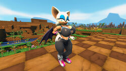 1girls 3d ass background bat bat_wings black_nose black_pants black_shirt blue_eyes breasts detailed_background eyelashes fully_clothed gloves gym_uniform hand_on_hip lipstick looking_at_viewer makeup pink_shoes rouge_the_bat rouge_the_rider sega shocking_(artist) sonic_(series) sonic_adventure_2 sports_bra thick_thighs white_fur white_gloves wings