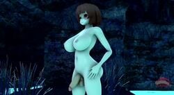 1futa 3d animated breasts brown_hair chara futa futa_only futanari hi_res huge_cock mp4 nipples no_sound nude penis_expansion penis_growth redrnsfw source_filmmaker tagme undertale video