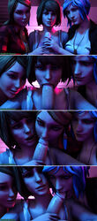 1boy 3d 3girls blowjob chloe_price clothing collaborative_fellatio deadboltreturns edit fellatio female female_focus foursome harem human life_is_strange male male_pov max_caulfield multiple_girls oral oral_penetration oral_sex pov rachel_amber tagme teamwork unseen_male_face