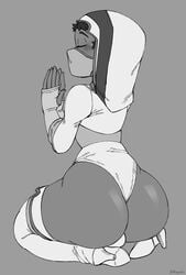 1boy 1femboy androgynous big_ass big_butt bubble_ass bubble_butt crossdressing dark-skinned_femboy dark-skinned_male dark_skin docfriend femboy girly huge_ass huge_butt male male_nun male_only nun nun_outfit on_knees praying raydio tagme thick_boy thick_femboy thick_thighs thighhighs trap