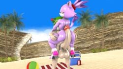 3d 3d_(artwork) alien ass balls blaze_the_cat blueapple cosmo_the_seedrian domestic_cat eyelashes female furry futanari green_hair large_penis penis ponytail purple_body purple_hair smile sonic_(series) tail tan_body white_body