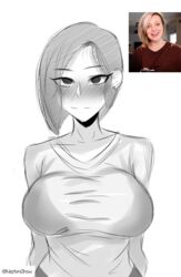 1girls big_breasts empty_eyes female female_focus female_only looking_at_viewer pyrocynica pyrocynical rule_63 seductive seductive_look seductive_smile youtube youtuber