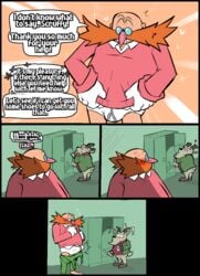 anthro ass balls bottomless clothed clothing comic dr._eggman duo elder_scruffy erection erection_under_clothing flaccid genitals hi_res human human_on_anthro idw_comics idw_publishing interspecies male male/male male_only mammal mobian_(species) penis sega sonic_(series) sonic_the_hedgehog_(comics) sonic_the_hedgehog_(idw) sonic_the_hedgehog_(series) torquewintress underwear