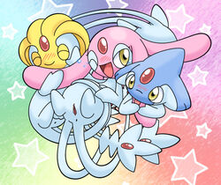 1boy 1girls ambiguous_gender azelf female male mesprit pokemon uxie