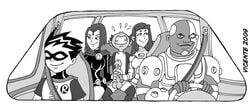 animated beast_boy black_and_white cyborg_(dc) dc dc_comics dick_grayson female human male rachel_roth raven_(dc) robin_(dc) robin_(dick_grayson) starfire straight_hair teen_titans vicente