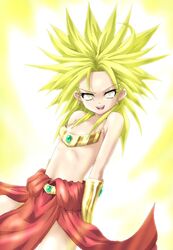 1girls aura broly broly_(dragon_ball_z)_1993 dragon_ball dragon_ball_z earrings evil_eyes evil_grin evil_smile female female_broly female_only gold_bracelet gold_jewelry green_hair jewelry legendary_super_saiyan long_hair looking_at_viewer looking_pleasured rule_63 saiyan slim small_breasts smirk smirking spiky_hair straight_hair super_saiyan white_background yellow_eyes