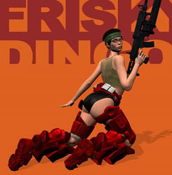 3d armour ass big_ass chup@cabra dat_ass frisky_dingo gun lipstick power_armor tagme valerie_(frisky_dingo) weapon