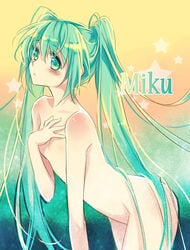 1girls aqua_eyes aqua_hair female flat_chest hatsune_miku high_resolution long_hair manle nude solo tied_hair twintails very_long_hair vocaloid