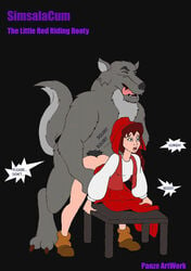 anthro anthro_on_female anthro_on_human big_bad_wolf female_on_anthro human human_on_anthro little_red_riding_hood panze tagme werewolf wolf