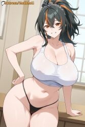 1girls ai_generated ass ass_focus breasts cameltoe curvy curvy_figure female huge_ass huge_breasts light-skinned_female light_skin mature_body pussy steaming_body thick_thighs thighs zadbhell zenless_zone_zero zhu_yuan