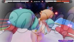 1boy 1girls 3d 3d_(artwork) anon anonymous_male big_breasts blonde_hair blurry_vision boxing boxing_gloves boxing_ring breasts chalkfights cleavage fight fighting fighting_ring grin grinning hair_over_one_eye huge_breasts large_breasts long_hair male_pov mario_(series) milf mixed_boxing onomatopoeia pov pov_boxing princess_rosalina punch punching punching_viewer super_mario_galaxy thick thick_thighs thighs wide_hips